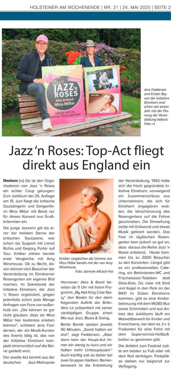 Top-Act fliegt direkt aus England ein