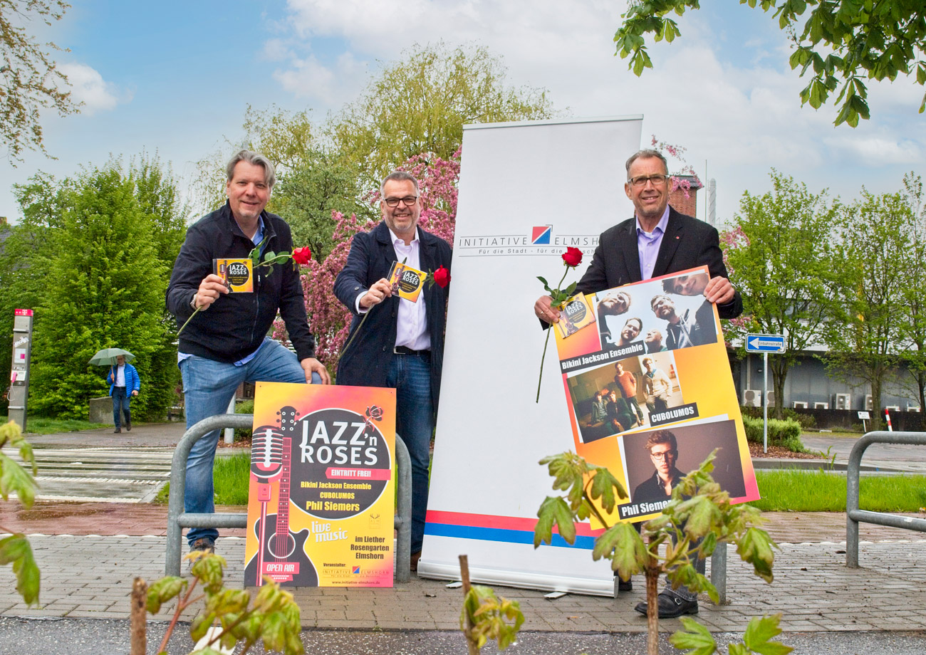 Das Orgateam mit Jens Feddersen, Stephan Kühl und Jörg Probst (von links nach rechts) präsentiert Jazz´n Roses als CD-Konzert.