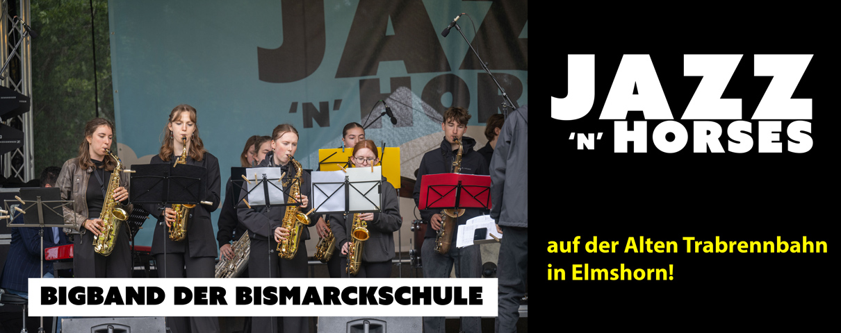 Bigband der Bismarckschule bei Jazz 'n' Horses auf der Alten Trabrennbahn in Elmshorn